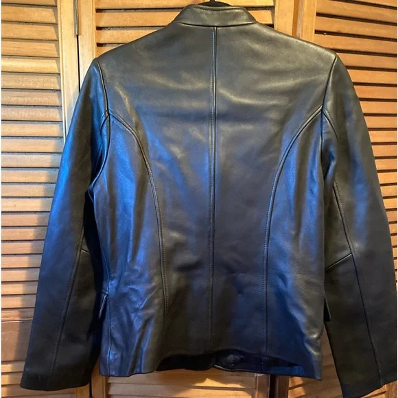 Max USA Chocolate Brown Buttery Soft Genuine Leather Blade Collar Jacket